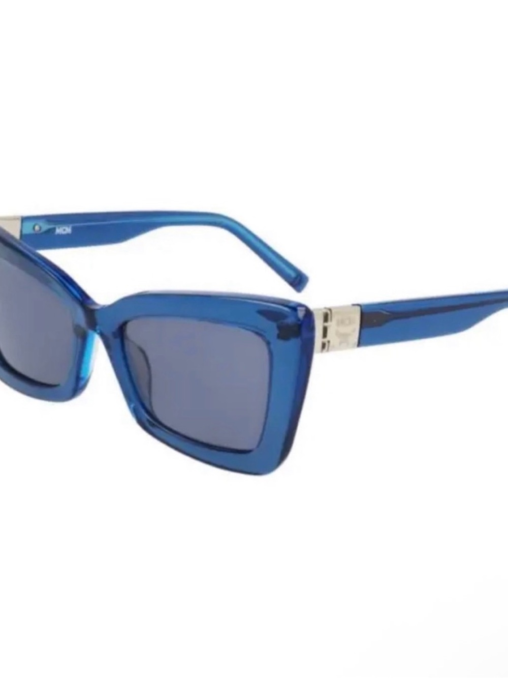 MCM Blue Square Women's Sunglasses with Silver Accents